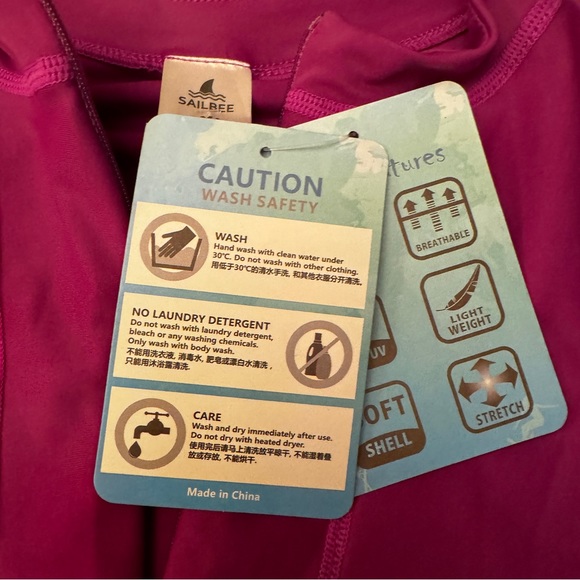 Rashguard magenta long-sleeved top in size 2XL by Sailbee - Picture 6 of 11